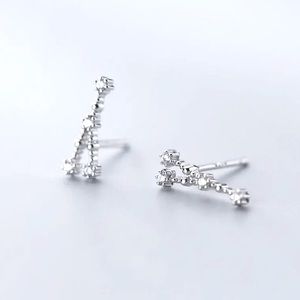 Cancer Constellation Star Minimalist Astrology Zodiac Sign Silver Stud Earrings